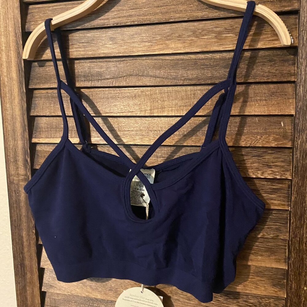 Bamboo Seamless Bandeau OS - Navy